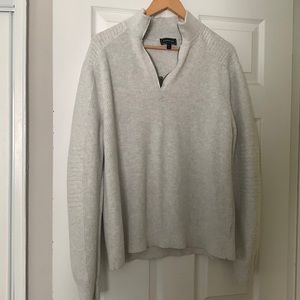 Men’s XL Express quarter zip pullover sweater-light gray